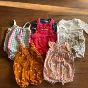 Colorful Baby Romper and Dress Set 3 Month Summer Bundle